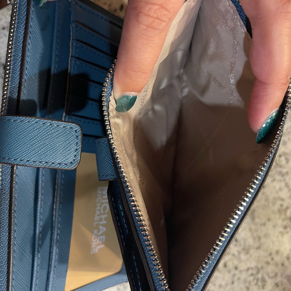 Michael Kors Blue Wristlet Wallet - Picture 11 of 13